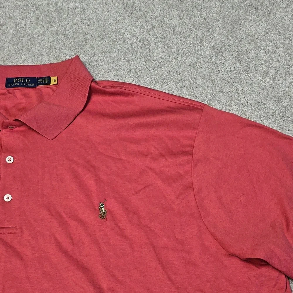 Polo Ralph‎ Lauren Men's Polo Shirt 4XB Pink Classic Fit Short Sleeve Cotton
